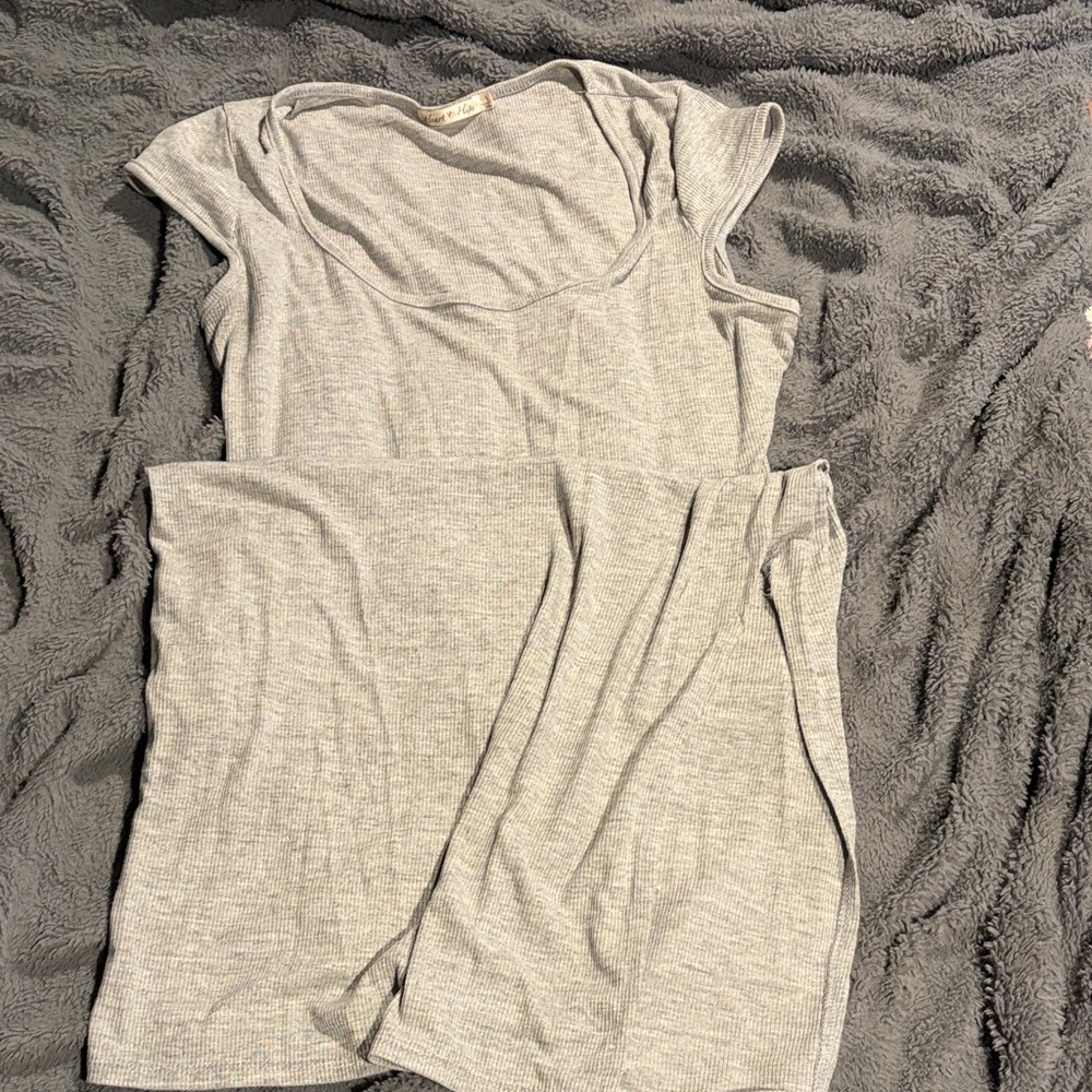 Gray Short Sleeve Dress